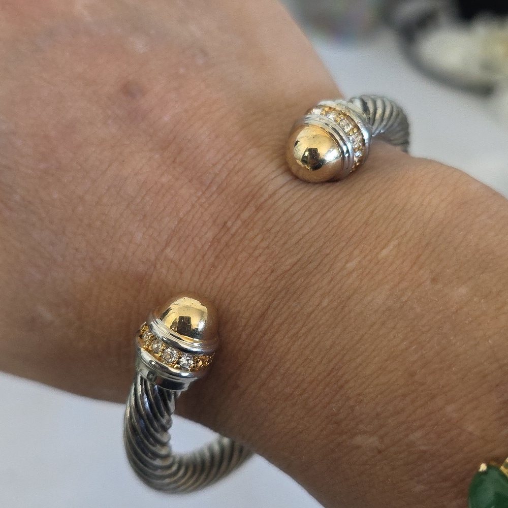 Silve Steel Cable Bracelet Split Opening For Slip On Style - Picture 8 of 10
